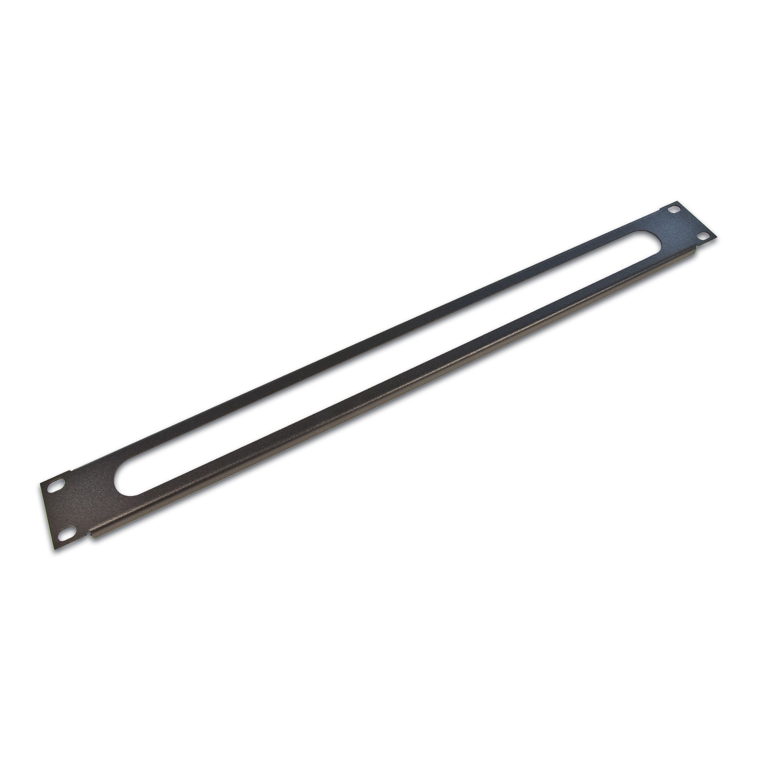 19'' Kabeldurchführungspanel ohne Bürste, schwarz RAL9005 19'' Kabeldurchführungspanel ohne Bürste, schwarz RAL9005