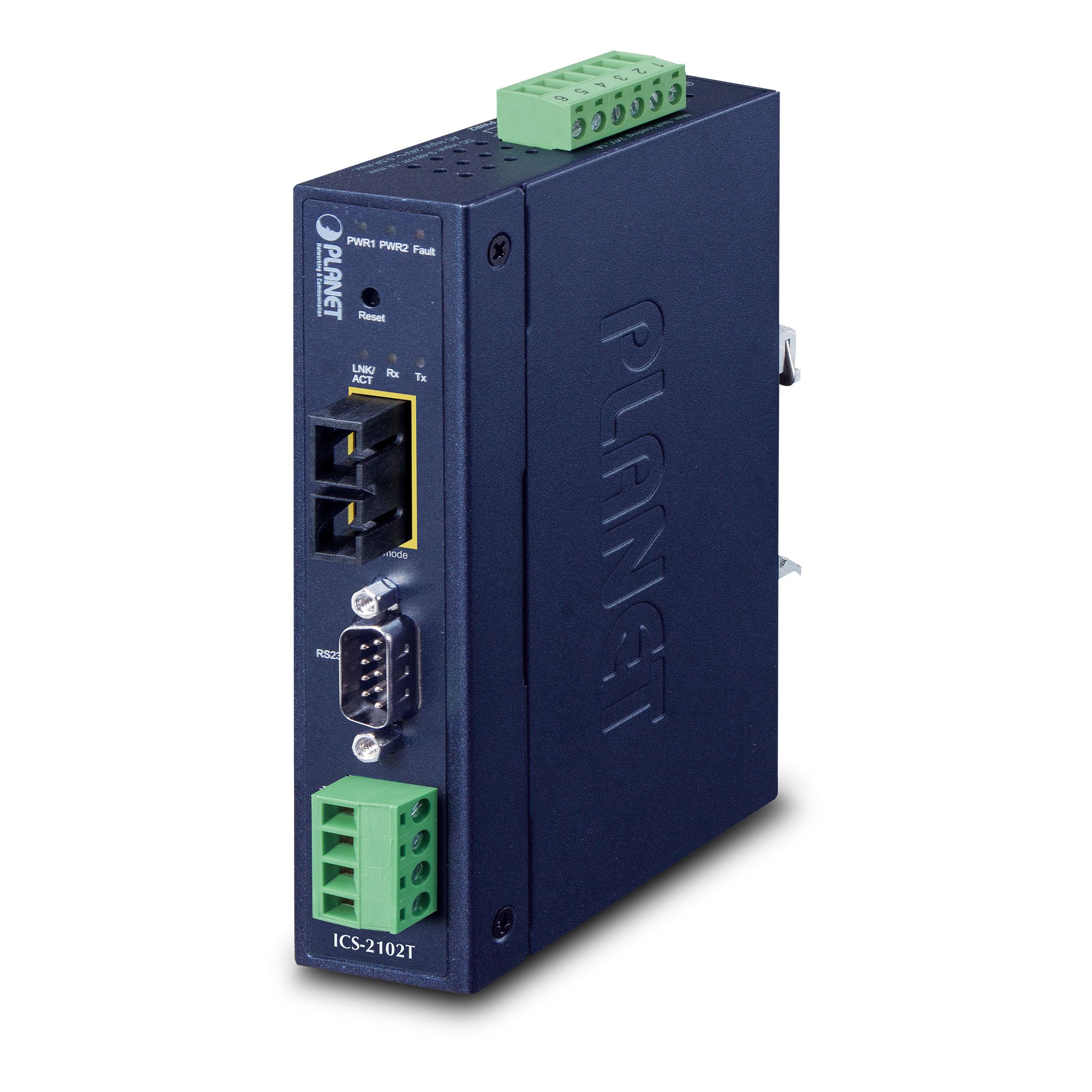 IP30 Industrial 1-Port RS232/RS422/RS485 Serial Device Server 100FX SC, MM/2km